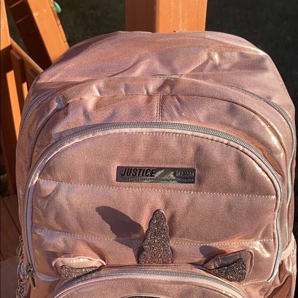 Rose Gold Quilted Unicorn Initial  Backpack “S” - Picture 3 of 11
